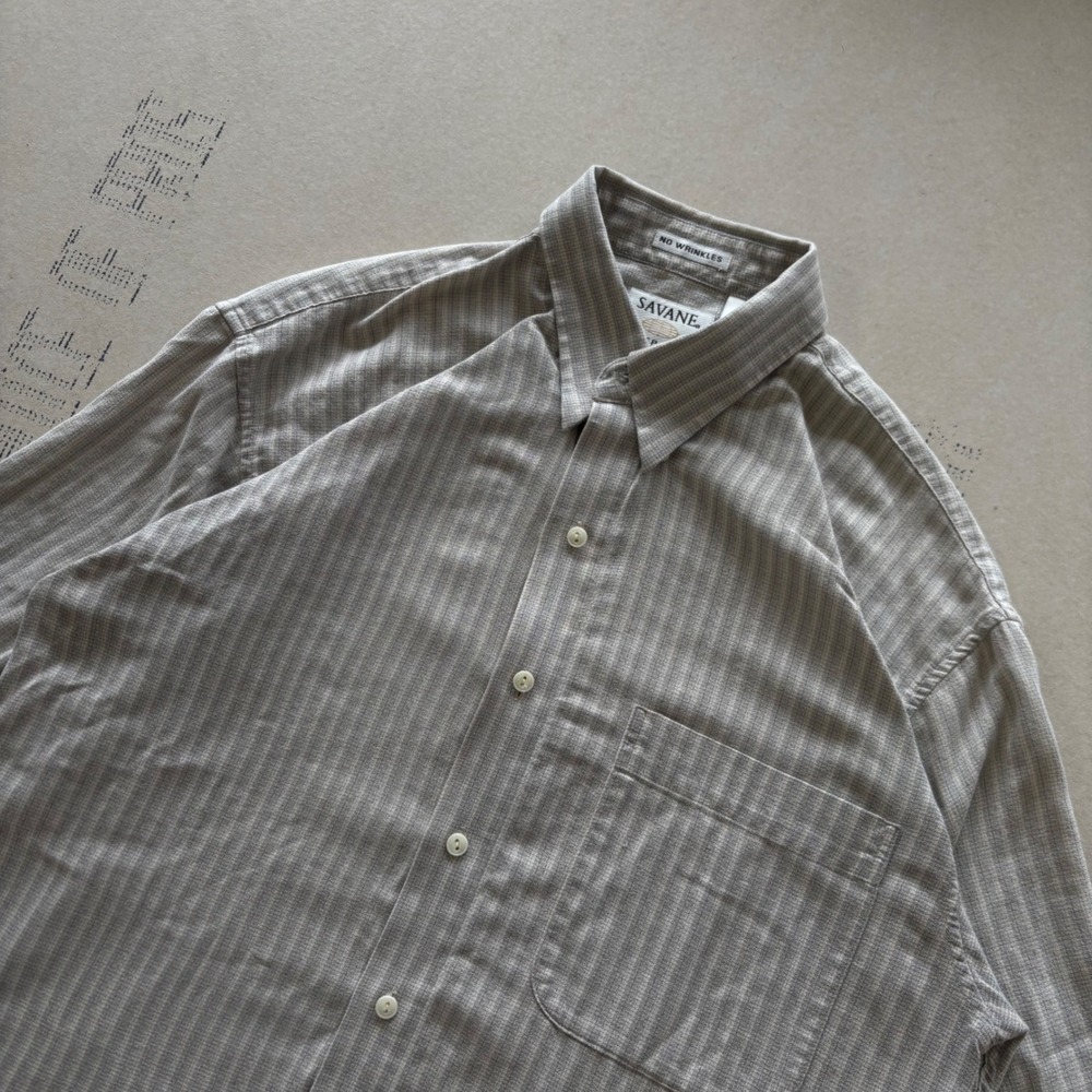 Vintage 90s Savane Striped Short Sleeve Button Down Shirt